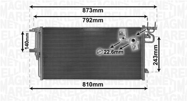 Condenseur, climatisation (Radiateur de climatisation) MAGNETI MARELLI ref. 350203868000