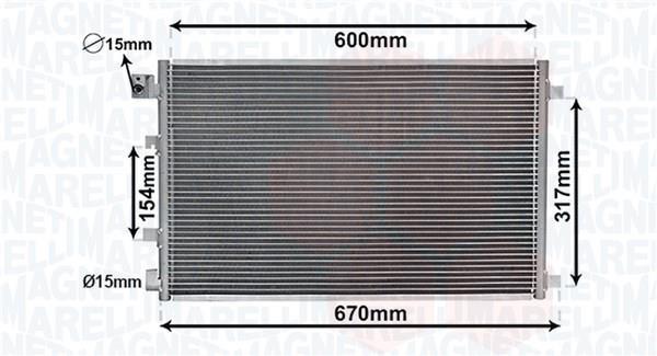 Condenseur, climatisation (Radiateur de climatisation) MAGNETI MARELLI ref. 350203879000