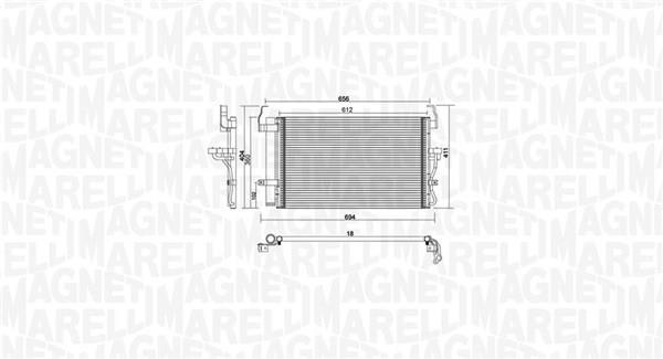 Condenseur, climatisation (Radiateur de climatisation) MAGNETI MARELLI ref. 350203894000