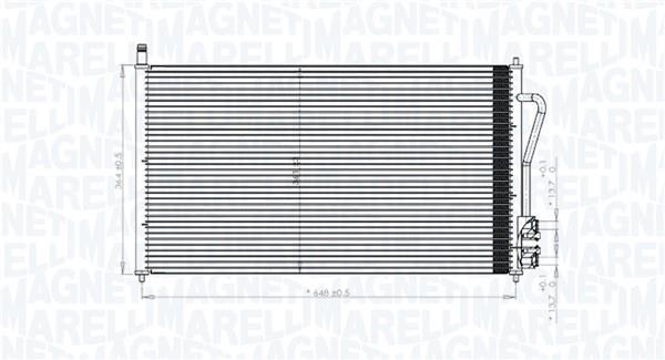 Condenseur, climatisation (Radiateur de climatisation) MAGNETI MARELLI 350203898000
