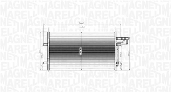 Condenseur, climatisation (Radiateur de climatisation) MAGNETI MARELLI ref. 350203915000