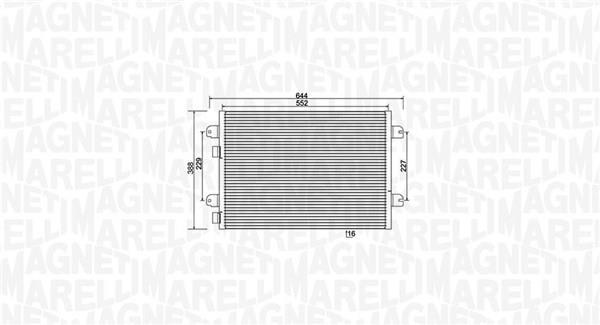 Condenseur, climatisation (Radiateur de climatisation) MAGNETI MARELLI ref. 350203931000