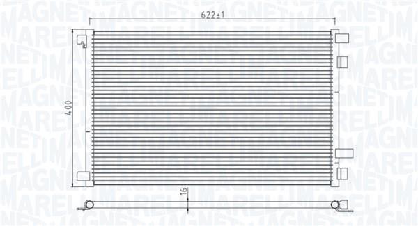 Condenseur, climatisation (Radiateur de climatisation) MAGNETI MARELLI ref. 350203932000