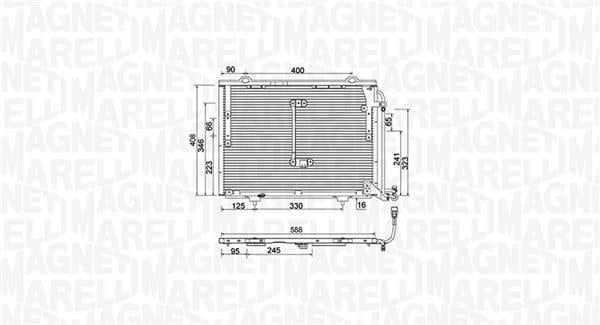 Condenseur, climatisation (Radiateur de climatisation) MAGNETI MARELLI ref. 350203945000