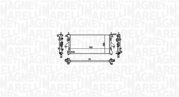 Radiateur moteur (Radiateur de refroidissement) MAGNETI MARELLI ref. 350213126900