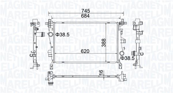 Radiador motor MAGNETI MARELLI ref. 350214400000