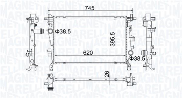 Radiador motor MAGNETI MARELLI ref. 350214500000