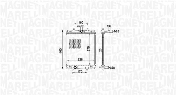 Radiateur moteur (Radiateur de refroidissement) MAGNETI MARELLI ref. 350213151500