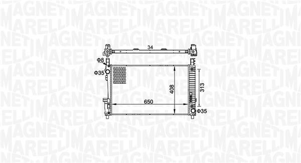 Radiateur moteur (Radiateur de refroidissement) MAGNETI MARELLI ref. 350213151700
