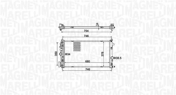 Radiateur moteur (Radiateur de refroidissement) MAGNETI MARELLI ref. 350213152300
