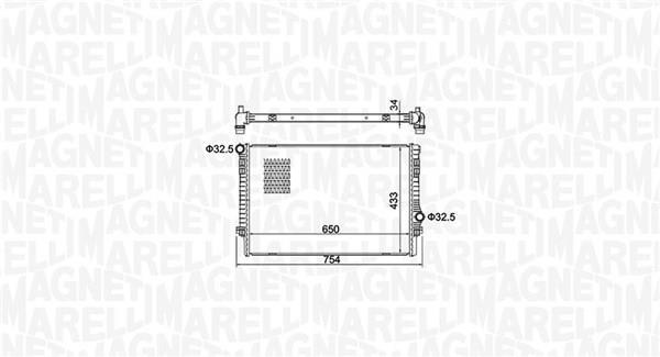 Radiateur moteur (Radiateur de refroidissement) MAGNETI MARELLI ref. 350213156200