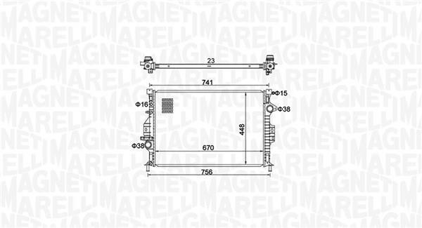 Radiateur moteur (Radiateur de refroidissement) MAGNETI MARELLI ref. 350213157700
