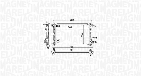 Radiateur moteur (Radiateur de refroidissement) MAGNETI MARELLI ref. 350213159900