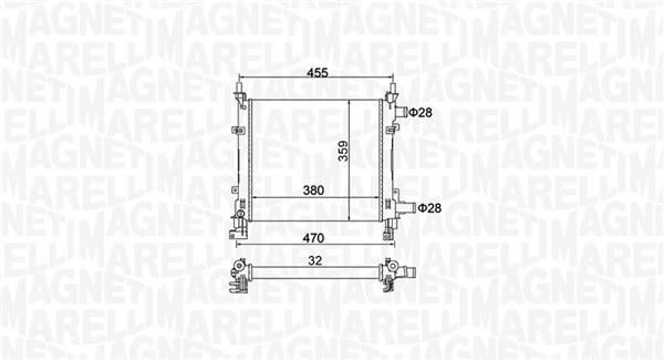 Radiador motor MAGNETI MARELLI ref. 350213161900