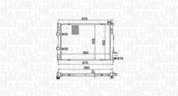 Radiateur moteur (Radiateur de refroidissement) MAGNETI MARELLI ref. 350213162600