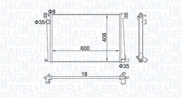 Radiateur moteur (Radiateur de refroidissement) MAGNETI MARELLI ref. 350213168600