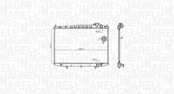 Radiateur moteur (Radiateur de refroidissement) MAGNETI MARELLI ref. 350213174500