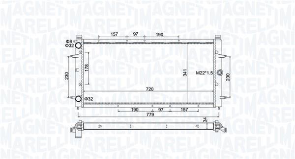 Radiateur moteur (Radiateur de refroidissement) MAGNETI MARELLI ref. 350213174600