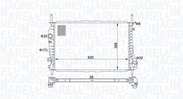 Radiador motor MAGNETI MARELLI ref. 350213177600