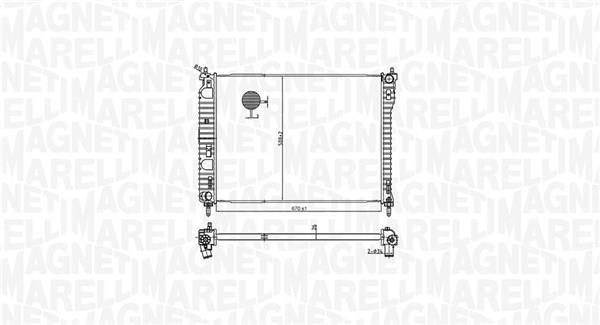 Radiateur moteur (Radiateur de refroidissement) MAGNETI MARELLI ref. 350213179800