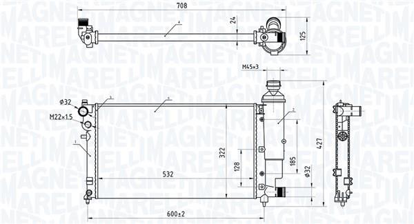 Radiador motor MAGNETI MARELLI ref. 350213181300