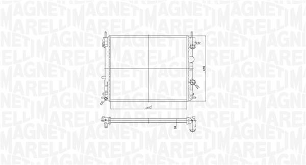Radiateur moteur (Radiateur de refroidissement) MAGNETI MARELLI ref. 350213182200