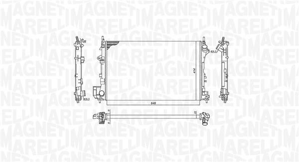 Radiateur moteur (Radiateur de refroidissement) MAGNETI MARELLI ref. 350213185700