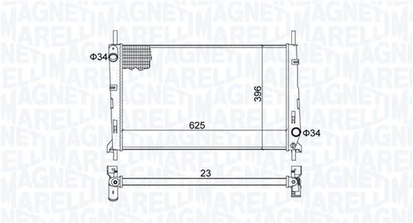 Radiateur moteur (Radiateur de refroidissement) MAGNETI MARELLI ref. 350213189300