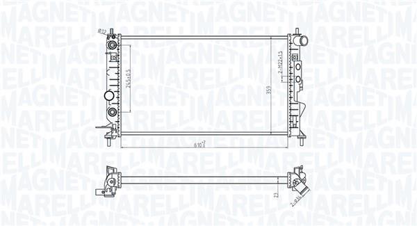 Radiateur moteur (Radiateur de refroidissement) MAGNETI MARELLI ref. 350213190300