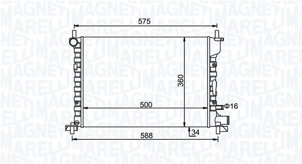 Radiateur moteur (Radiateur de refroidissement) MAGNETI MARELLI ref. 350213193300