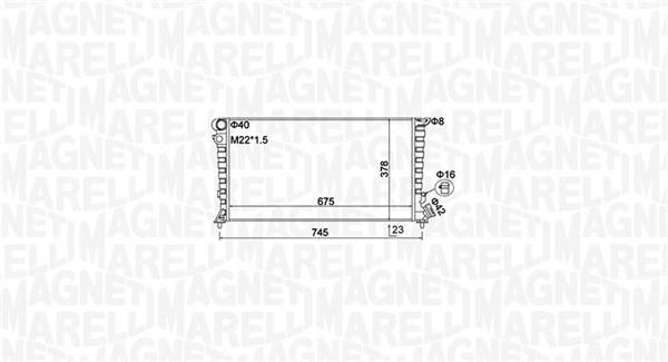 Radiateur moteur (Radiateur de refroidissement) MAGNETI MARELLI ref. 350213195100