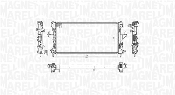 Radiateur moteur (Radiateur de refroidissement) MAGNETI MARELLI ref. 350213198200