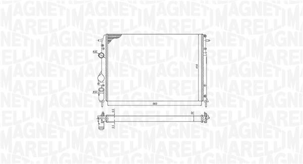 Radiateur moteur (Radiateur de refroidissement) MAGNETI MARELLI ref. 350213198500