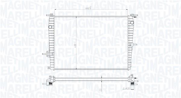 Radiateur moteur (Radiateur de refroidissement) MAGNETI MARELLI ref. 350213199300