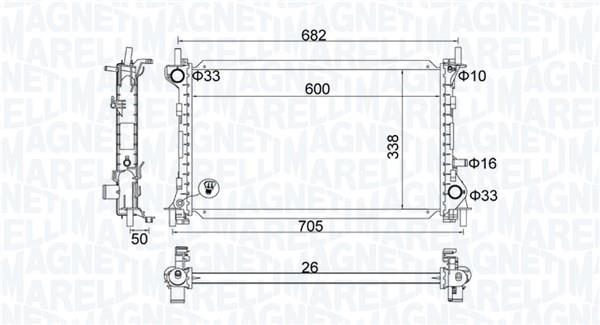 Radiador motor MAGNETI MARELLI ref. 350213201200