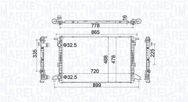 Radiateur moteur (Radiateur de refroidissement) MAGNETI MARELLI ref. 350213201900