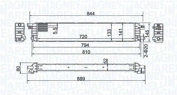 Radiateur moteur (Radiateur de refroidissement) MAGNETI MARELLI ref. 350213202100
