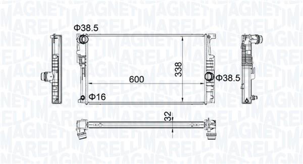 Radiateur moteur (Radiateur de refroidissement) MAGNETI MARELLI 350213202200