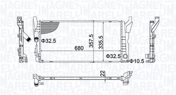 Radiateur moteur (Radiateur de refroidissement) MAGNETI MARELLI ref. 350213202900