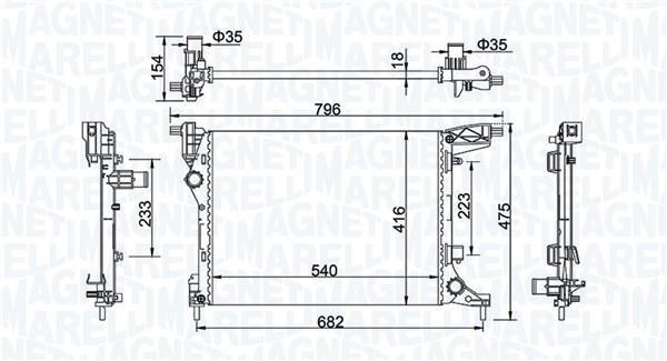 Radiador motor MAGNETI MARELLI ref. 350213203300