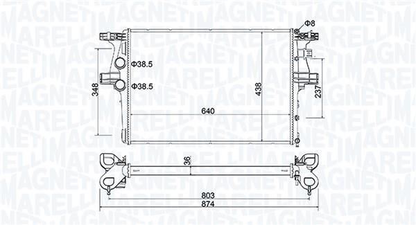Radiateur moteur (Radiateur de refroidissement) MAGNETI MARELLI ref. 350213204600