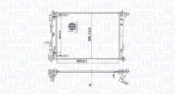 Radiateur moteur (Radiateur de refroidissement) MAGNETI MARELLI ref. 350213204800