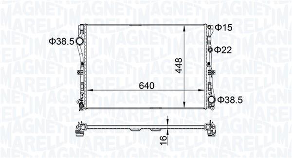 Radiador motor MAGNETI MARELLI ref. 350213205400
