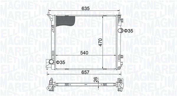 Radiateur moteur (Radiateur de refroidissement) MAGNETI MARELLI ref. 350213205800