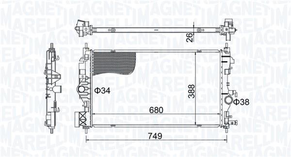 Radiateur moteur (Radiateur de refroidissement) MAGNETI MARELLI ref. 350213206300