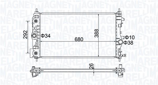 Radiateur moteur (Radiateur de refroidissement) MAGNETI MARELLI ref. 350213206400