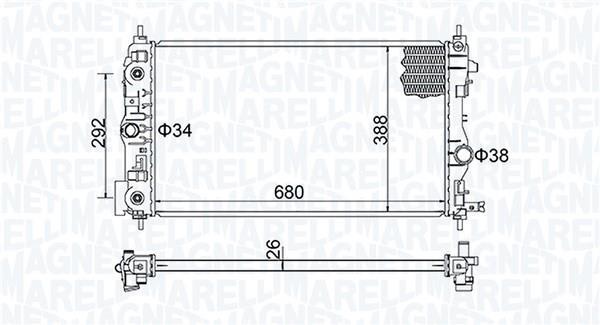 Radiador motor MAGNETI MARELLI ref. 350213206600