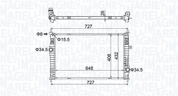 Radiador motor MAGNETI MARELLI ref. 350213207200