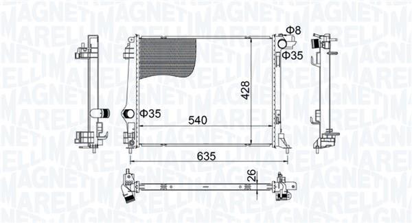 Radiateur moteur (Radiateur de refroidissement) MAGNETI MARELLI ref. 350213207400