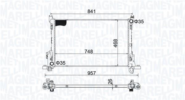 Radiateur moteur (Radiateur de refroidissement) MAGNETI MARELLI ref. 350213207800